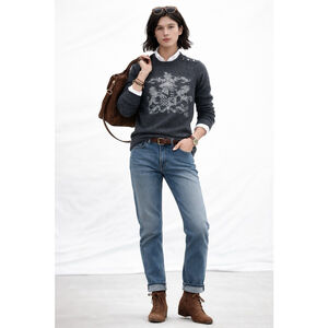 Lauren Ralph Lauren 100% Lambswool Gray Sweater Women Size S Petite